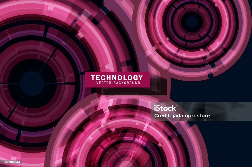 Computer Science Pink Pattern Background Technology Pink Background With Circle Stock Illustration - Download ...