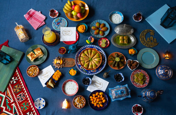 istock Ramadan Iftar Table. Muslim Family Having Dinner At Home. Iftar Table with Traditional Food. Fasting ends with Dates and Turkish Pide. Ramadan Feast Celebrations, Eid Mubarak Concept Uskudar Istanbul, Turkiye (Turkey) 2077067086