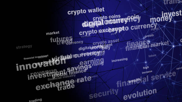 istock Cryptocurrency texts and connected lines digital market growth, worth, and financial service going up 2077087142