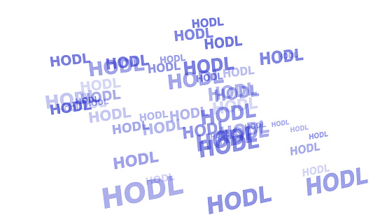 Crypto currency hodl text on white background mentality, culture, and philosophy of holding for long term success in digital market