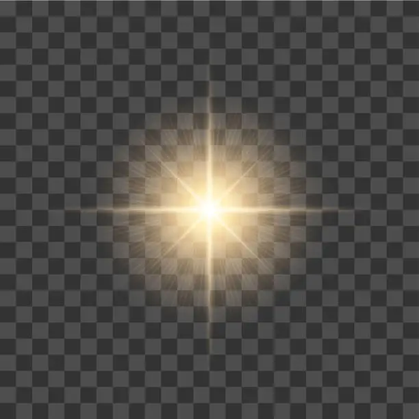 Vector illustration of Vector realistic burst of light on tranparent background