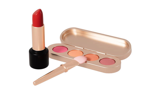 istock Cartoon cheek color, eyeshadow, cosmetics model, 3d rendering. 2077145199