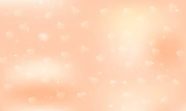 Vector illustration of Vector fantasy valentine background. pattern in pastel colors. Orange sky with stars and hearts