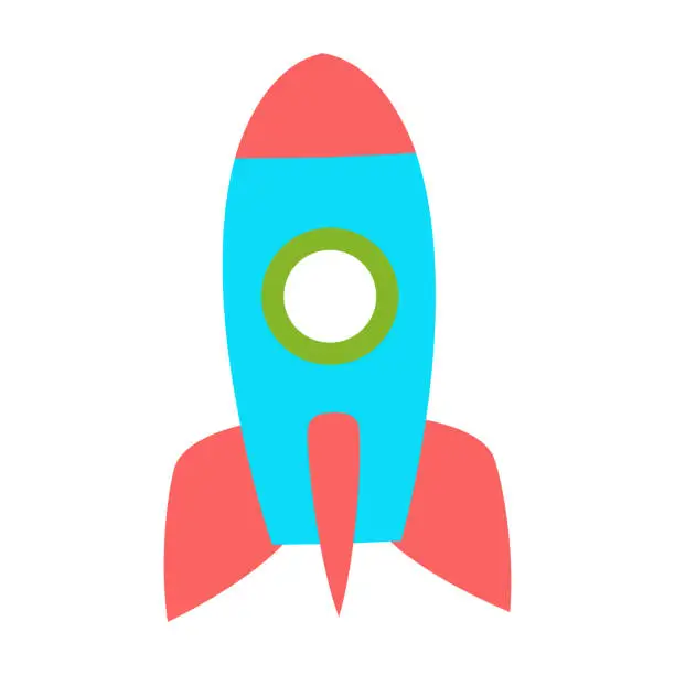 Vector illustration of Vector rocket illustration on white background