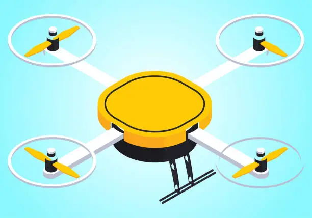 Vector illustration of delivery drones camera vector illustration
