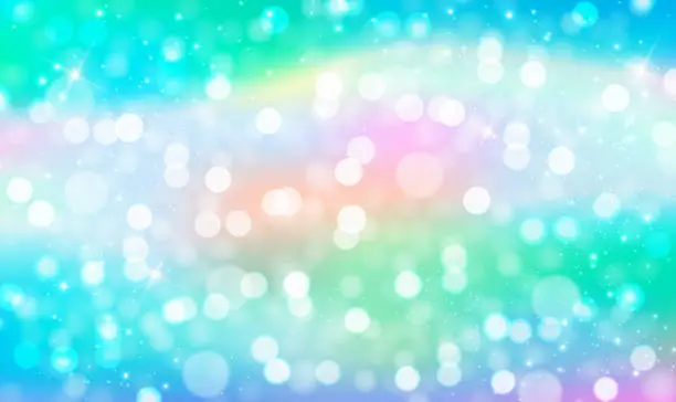 Vector illustration of Magic fantasy background with bokeh and glitter