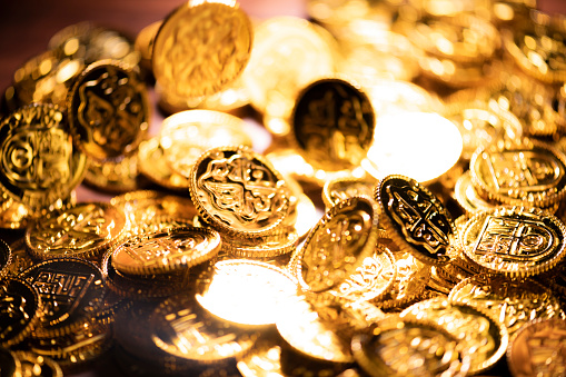 Shimmering Array of Abundant Gold Coins