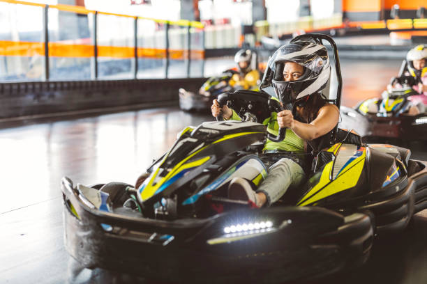 istock Intense Go-Kart Race with Focused Female Driver 2077342883