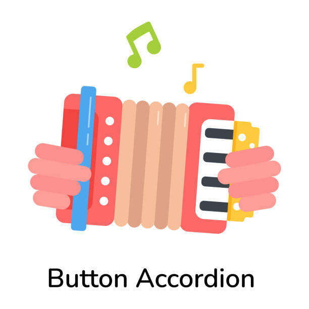 버튼 아코디언 - melodeon stock illustrations