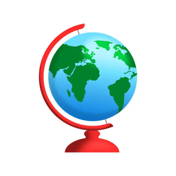 Vector illustration of Vector earth globe model on white