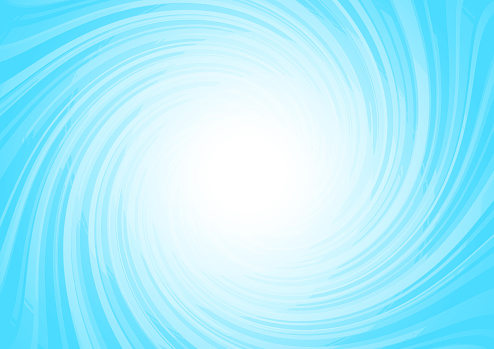 Blue swirling, spiral vortex abstract religious vector illustration background