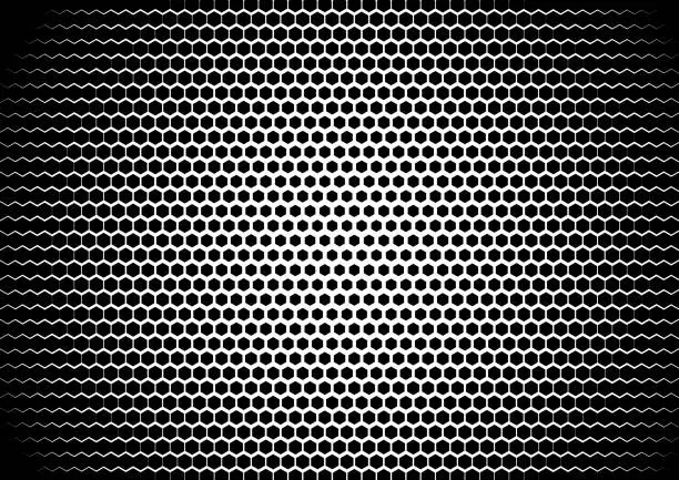 Vector illustration of Black hexagon gradient pattern background