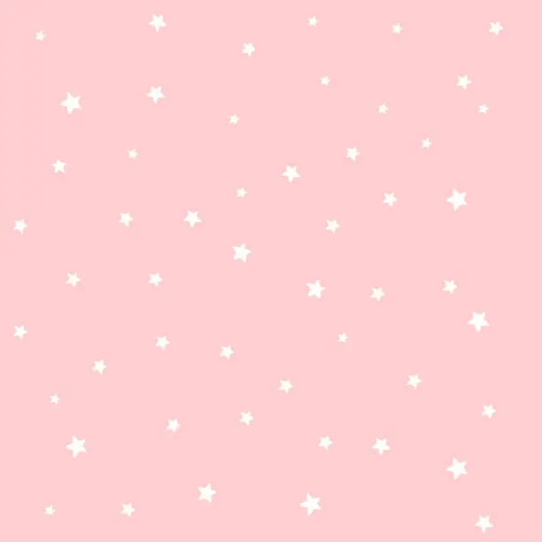 Vector illustration of Vector star vector seamless pattern on pink background