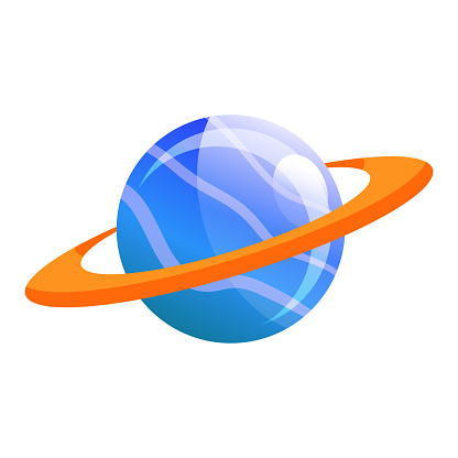Vector stylized planet saturn isolated cartoon vector image astronomic logo image media glyph icon