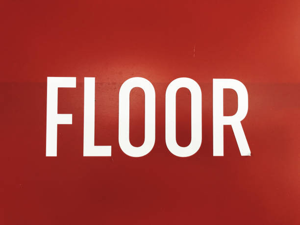 istock Red signboard with the word flooor in white letters. 2077380002