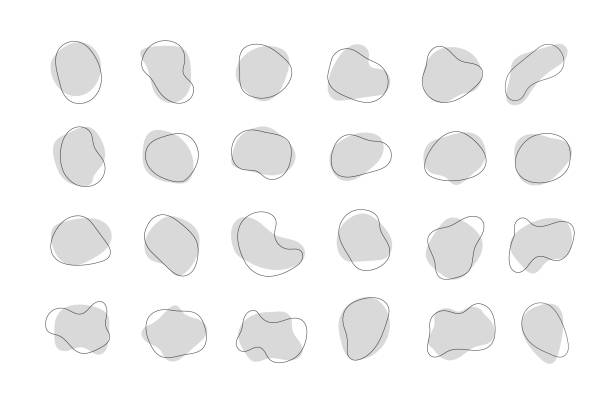 ilustrații de stoc cu colecția abstractă de forme organice lichide - stâncă