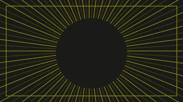 Vector illustration of dark sun ray background, black and gold background wallpaper