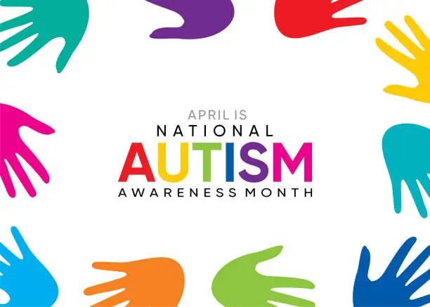 Vector illustration of National autism awareness month .