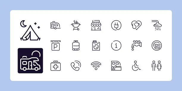 Vector illustration of Camping icon set