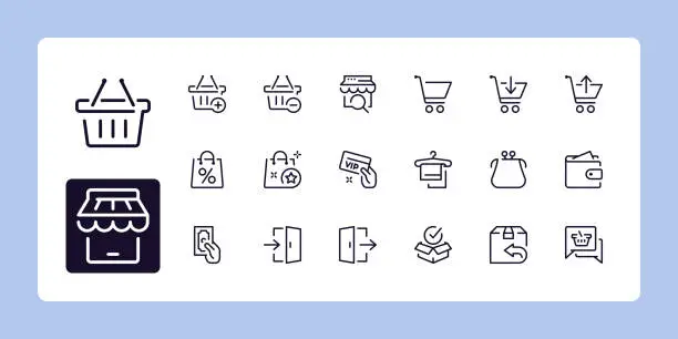 Vector illustration of Shopping icon set 3 of 3