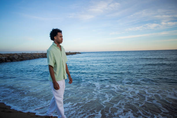 Portrait of young man on the beach