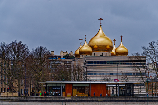 Paris, France – Feb 25, 2024: Holy Trinity Cathedral