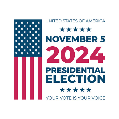 November 5, 2024 United States Presidential Election. US President Election Day. American Flag. Vector Illustration.