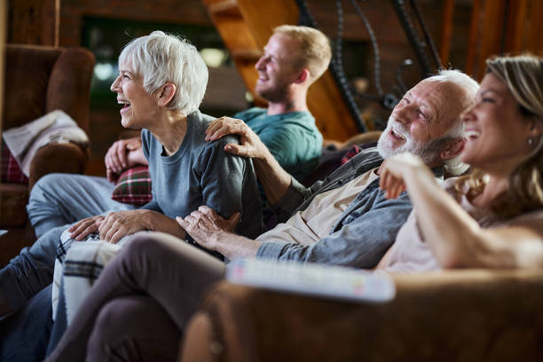 istock Watching a comedy film at home! 2077529154