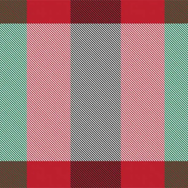 Vector illustration of Red Asymmetric Plaid textured Seamless Pattern Design