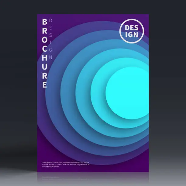 Vector illustration of Brochure template layout, Blue cover design, business annual report, flyer, magazine