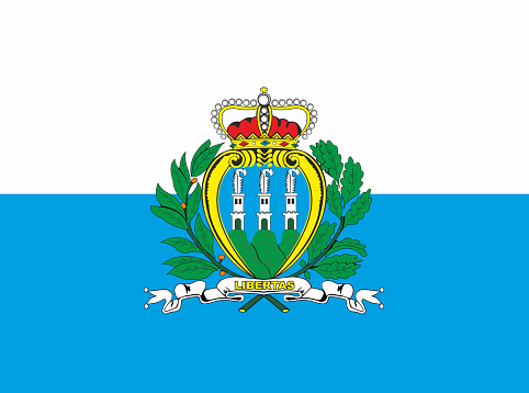 Flag of San Marino. San Marino flag on fabric surface. Fabric Texture. National San Marino symbol. national flag. European country. European microstates. European country. illustration