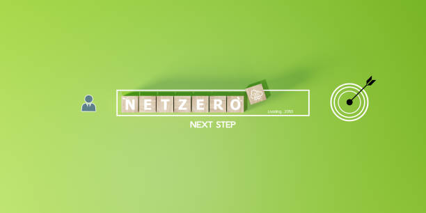 istock 2050 year, Net zero and carbon neutral concept. CO2 reducing icon print screen on wooden and world map for decrease CO2.  Net zero greenhouse gas emissions target. 2077565425