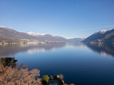 Lake Maggiore, Ascona and Locarno area, Aerial view