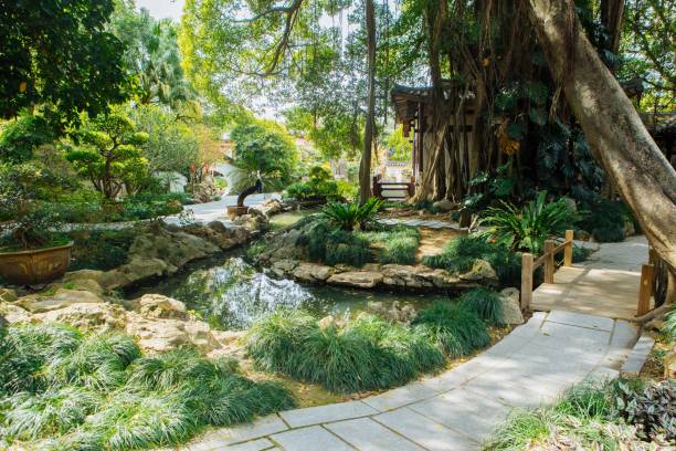 istock Chinese style garden landscape 2077613453