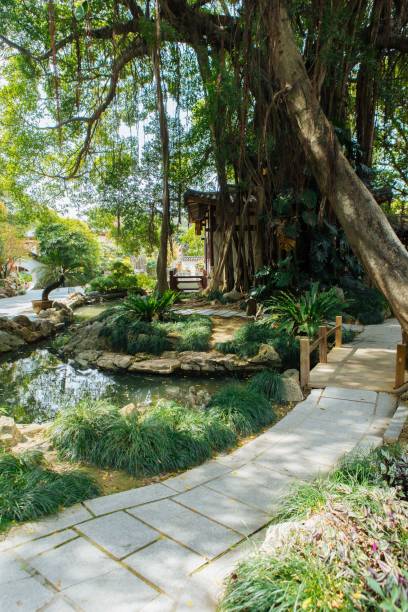 istock Chinese style garden landscape 2077613969