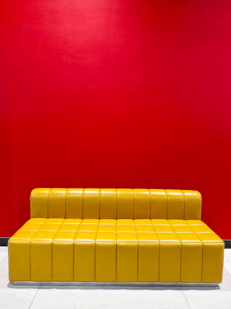Pink Sofa Against White Background