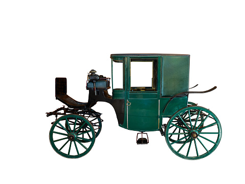 An Amish Horse Pulls a buggy and Wagon on a spring day.