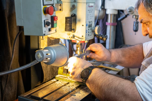 istock Turkish man working on his metal lathe machine 2077655840
