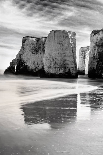 istock Botany Bay Kent Seastacks with slow shutter and a moody Black and White 2077666236
