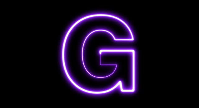 Animated neon letter G