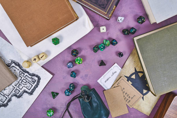 istock Tabletop role playing flatTabletop role playing flat lay background 2077681712