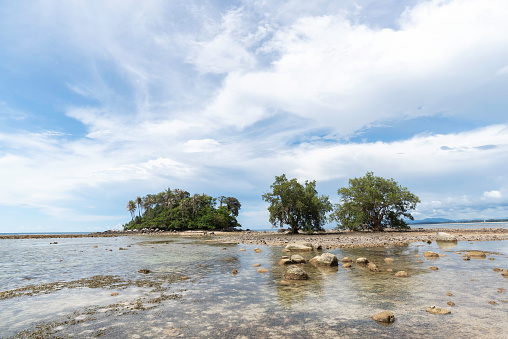 Koh Pling or sea cucumber island, Tiny colorful island and transparent seawater. Koh Pling, Phuket Thailand.