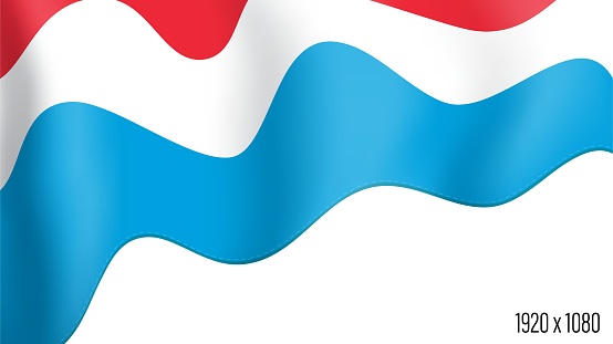 Luxembourg country flag realistic independence day background. Luxembourg commonwealth banner in motion waving, fluttering in wind. Festive patriotic HD format template for independence day