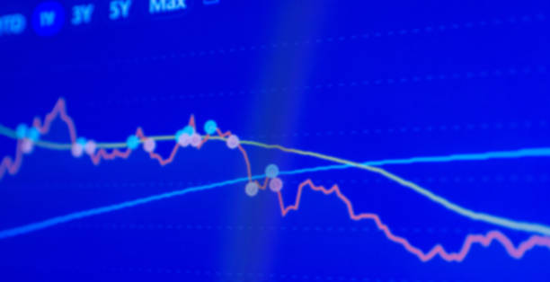 abstract finance crisis curve blue background investment, marketing concept.blurred background.crisis business finance curve stock concept.banner. - 13425 뉴스 사진 이미지