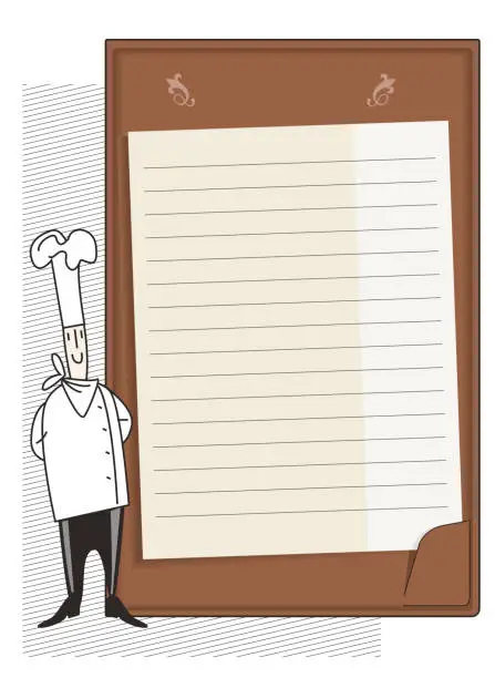 Vector illustration of menu and cook