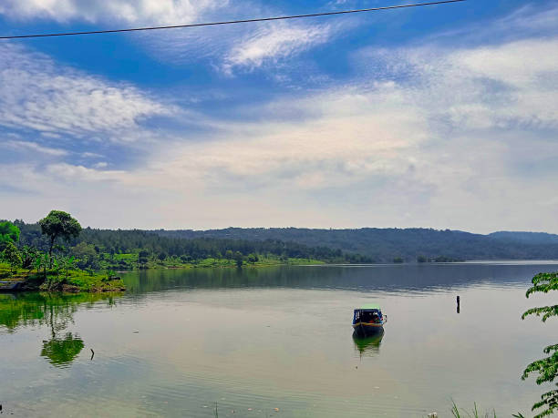 istock lake view with mountains and boats 2077714021