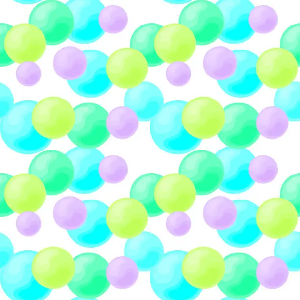 Vector illustration of Multi colored circle shapes background, spheres seamless vector pattern