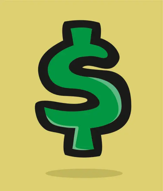 Vector illustration of Dolar sign cartoon  icon