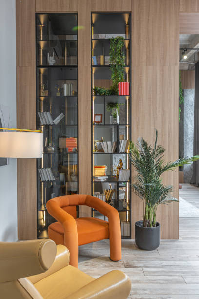 istock huge modern spacious apartment with high ceilings, panoramic windows with fantastic view, wooden decor, kitchen area, separate shower in greenery and dressing room 2077783852