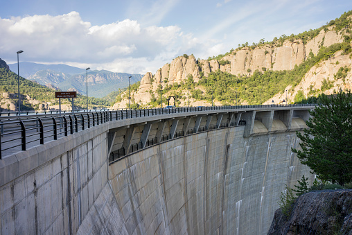 This picture shows a dam in the Pyrenees in  summer of August 2014.